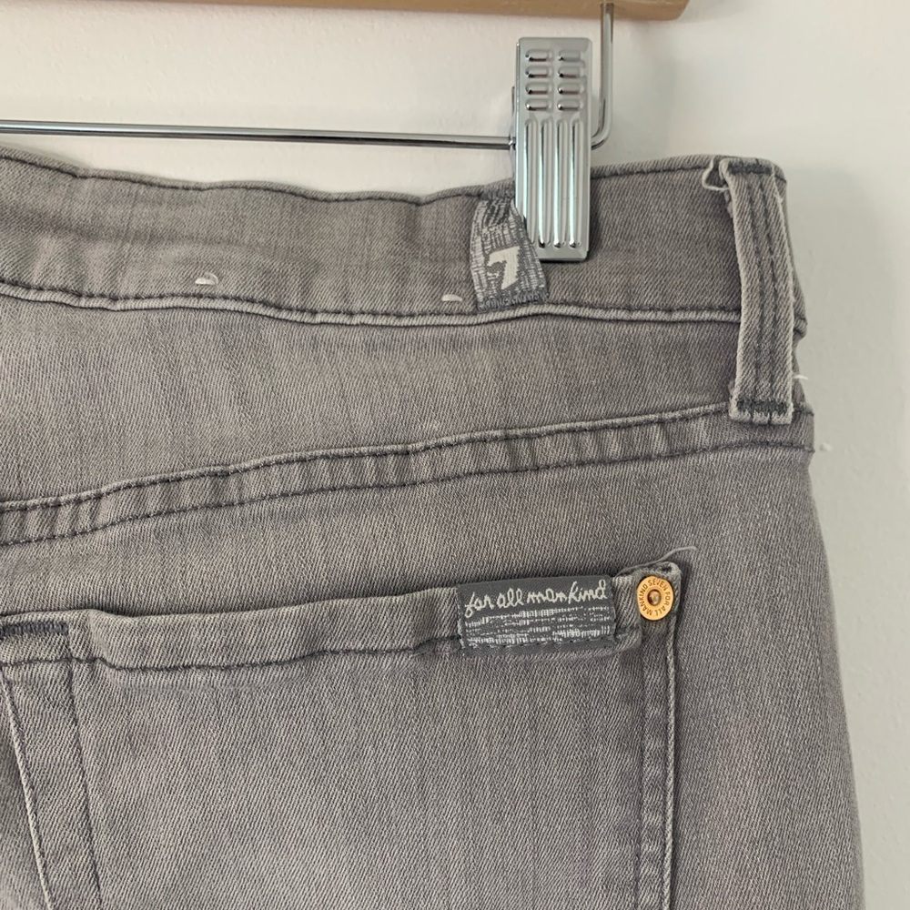 7 For All Mankind Gray Straight Leg Jeans - Picture 3 of 5